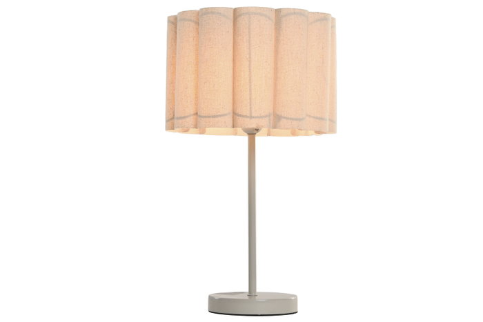 DKD Home Decor Lámpara Sobremesa Urban Crudo Blanco Metal Lino 2 Unidades 28 x 50 x 28 cm