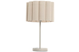 DKD Home Decor Lámpara Sobremesa Urban Crudo Blanco Metal Lino 2 Unidades 28 x 50 x 28 cm