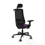 PIQUERAS Y CRESPO Silla de oficina Mardos con mecanismo Sincro/Traslack, Morado y Negro