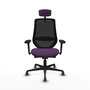 PIQUERAS Y CRESPO Silla de oficina Mardos con mecanismo Sincro/Traslack, Morado y Negro