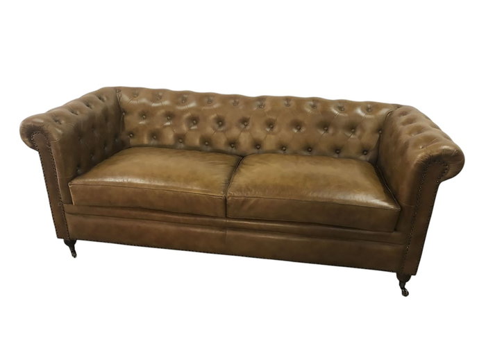 DKD Home Decor Leather top 23 Sofá Vintage Marrón Piel 148 x 80 x 76 cm