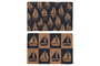 DKD Home Decor Felpudo Atlantico Fibra Coco Goma Azul Marino Natural 40 x 1.5 x 60 cm (6 Unidades)