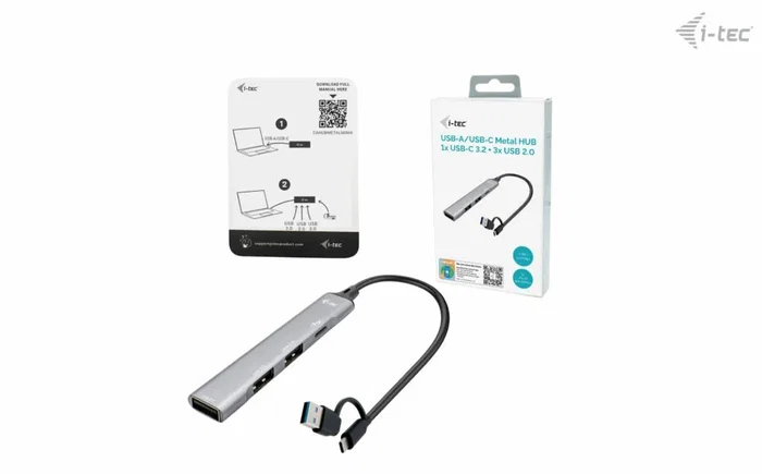 I-TEC Hub Metálico 4 Puertos con 1x USB-C 3.1 y 3x USB 2.0, Plata I-TEC Hub Metálico 4 Puertos con 1x USB-C 3.1 y 3x USB 2.0, Plata