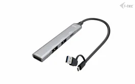 I-TEC Hub Metálico 4 Puertos con 1x USB-C 3.1 y 3x USB 2.0, Plata