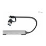I-TEC USB Hub de 4 Puertos 1x USB 3.2 Gen 1 USB-C/A + 3x USB 2.0, Aluminio Plata, 5 Gbit/s, Android ChromeOS Windows MAC, 100 mm