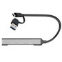 I-tec Hub USB 4 en 1 con 1x USB-C y 3x USB 2.0, Plata