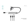 i-tec Hub Multipuerto USB C 4 Puertos (1x USB-C + 3x USB 2.0) Aluminio 5 Gbps Plug & Play para Portátil, PC, Mac