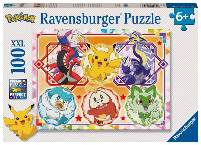 Ravensburger - Puzzle XXL Pokémon - 100 Piezas - Puzzle de Montaje para Niños a Partir de 8 Años