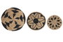 DKD Home Decor Set de 3 Decoraciones de Pared de Seagrass y Algodón 56x8x56 cm