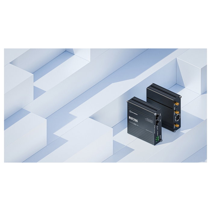 Teltonika RUT206 - Router Industrial 4G/LTE Compacto, Wi-Fi 4 (802.11n), Ethernet, Antenas Externas, Resistente (IP30) para Entornos Difíciles