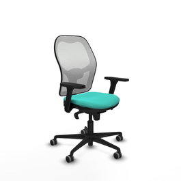 PIQUERAS Y CRESPO Silla de oficina Jorquera con mecanismo Sincro, Turquesa y Blanco