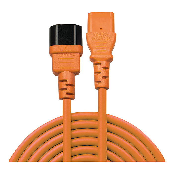 Lindy Cable de alimentación IEC C14 a C13 1m Negro/Naranja