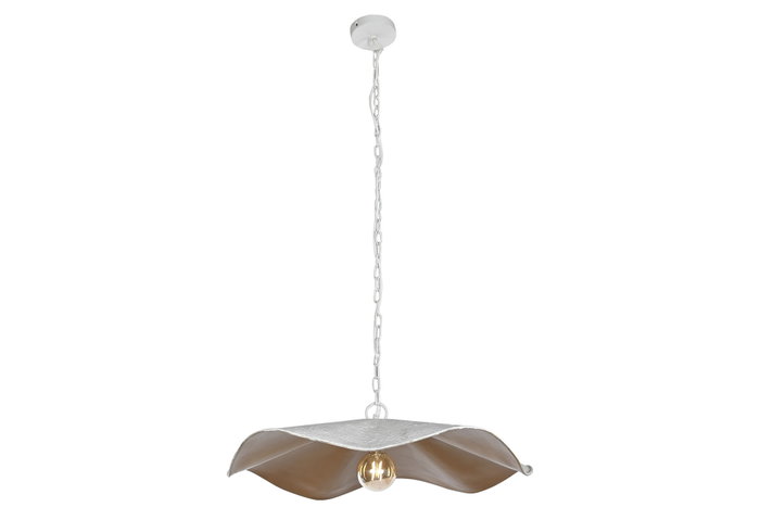 DKD Home Decor Lámpara de Techo de Hierro Patinado Blanco y Dorado 77x77x16 cm DKD Home Decor Lámpara de Techo de Hierro Patinado Blanco y Dorado 77x77x16 cm