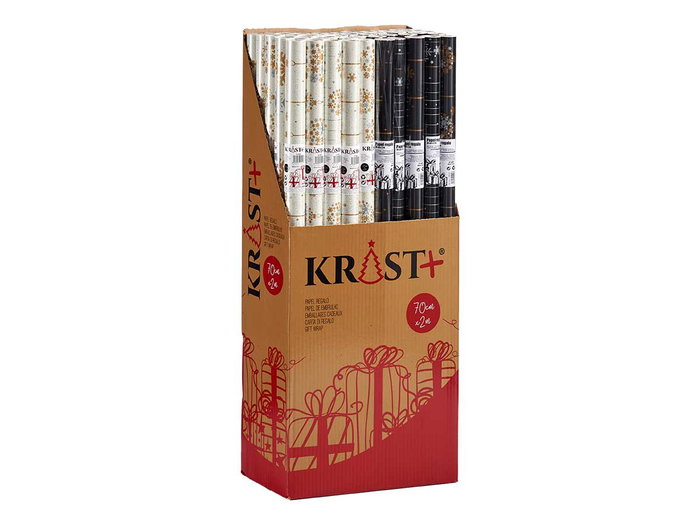 Krist+ Rollo Papel Regalo Navideño Surtido Desplegado 70 x 200 cm (Set de 50)