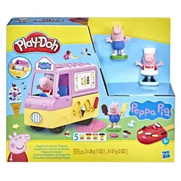 Play-Doh Peppa y el camión de helados, figuras de Peppa y George y 5 tarros de modelar para niños