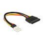 DeLOCK Cable de alimentación SATA 15 pines a 4-pin PWM, 0,15 m