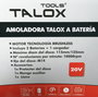 TALOX Amoladora 115 Profesional con 2 Baterías Li-Ion 20V 2Ah y Cargador