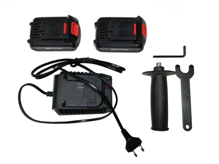 TALOX Amoladora 115 Profesional con 2 Baterías Li-Ion 20V 2Ah y Cargador