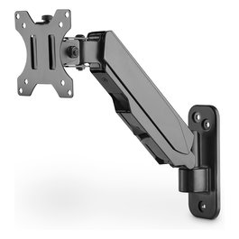 Digitus DA-70870? Brazo de Monitor Universal con Muelle de Gas para Montaje en Pared, Soporte para Pantalla Única, Negro