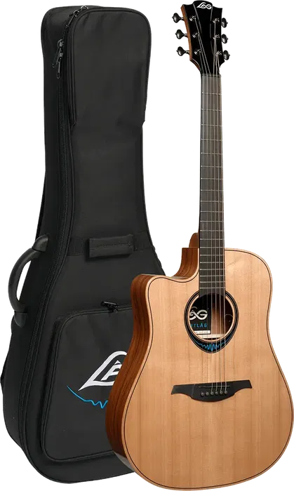 LAG Guitarra Acústica Dreadnought Cutaway A/E Blue Wave 2 Zurdos Natural