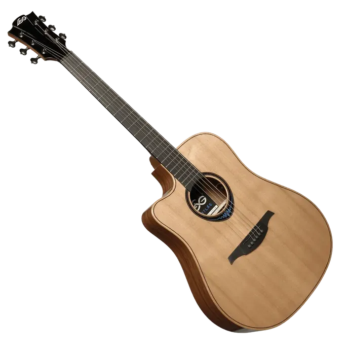 LAG Guitarra Acústica Dreadnought Cutaway A/E Blue Wave 2 Zurdos Natural