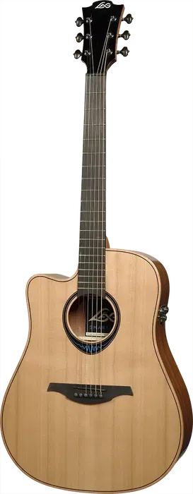 LAG Guitarra Acústica Dreadnought Cutaway A/E Blue Wave 2 Zurdos Natural