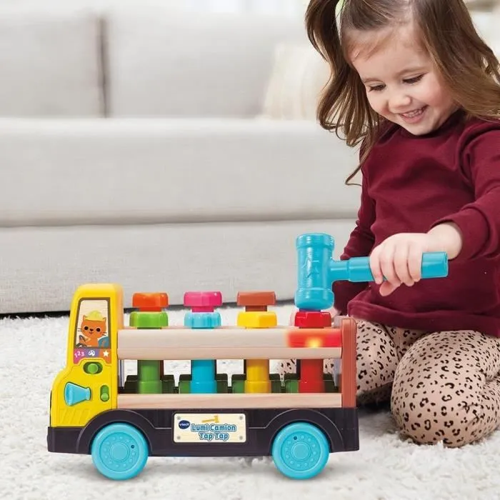 Vtech Camión Lumi Tap Tap Juguete con Pieza de Madera Certificada FSC VTE3417766195050
