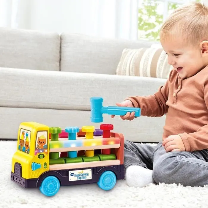 Vtech Camión Lumi Tap Tap Juguete con Pieza de Madera Certificada FSC VTE3417766195050