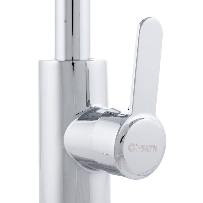 Grifo de lavabo monomando de estilo clásico, Cromado, Caño Alto Grifo de lavabo monomando de estilo clásico, Cromado, Caño Alto