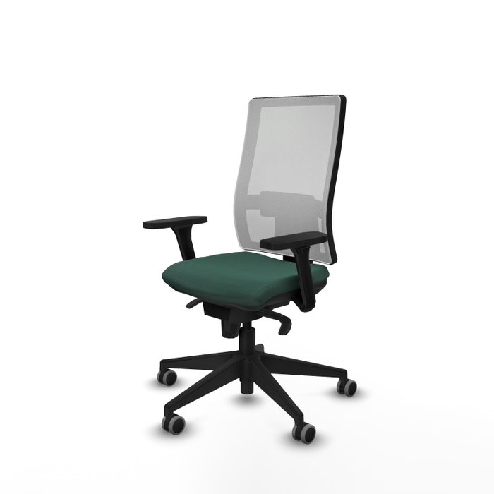 PIQUERAS Y CRESPO Silla de oficina Horna con mecanismo Sincro, Verde botella y Blanco