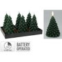 Basics Vela LED Efecto Llama Forma Abeto Verde Oscuro Cera 19 cm