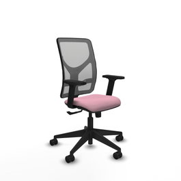 PIQUERAS Y CRESPO Silla de oficina Motilla con mecanismo Sincro Rosa y Gris