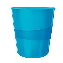 LEITZ Papelera de Plástico Cerrada WOW 15L Azul