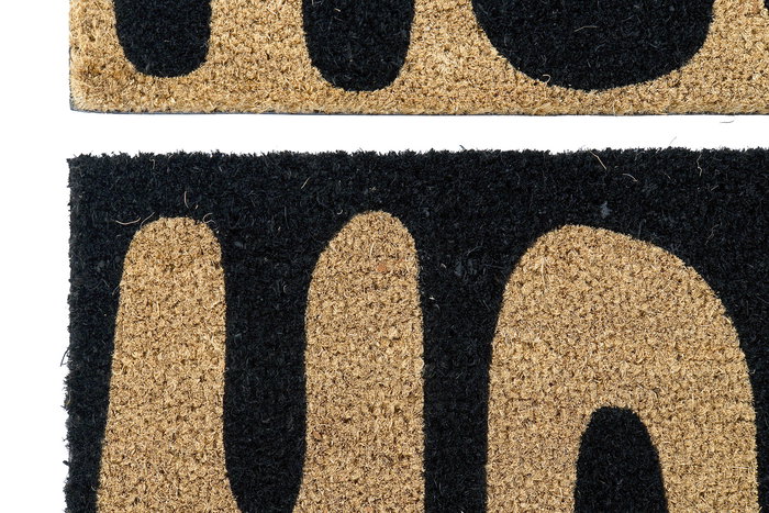 DKD Home Decor Felpudo Fibra de Coco y Goma Marron Negro 40 x 1.5 x 60 cm (2 Unidades)