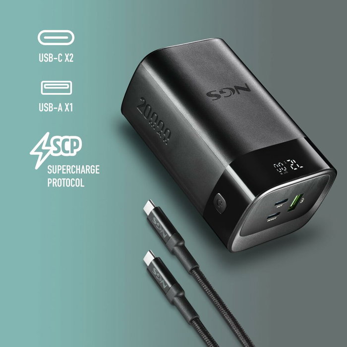 NGS TWIX 20 Powerbank 20000mAh 65W Negro NGS TWIX 20 Powerbank 20000mAh 65W Negro