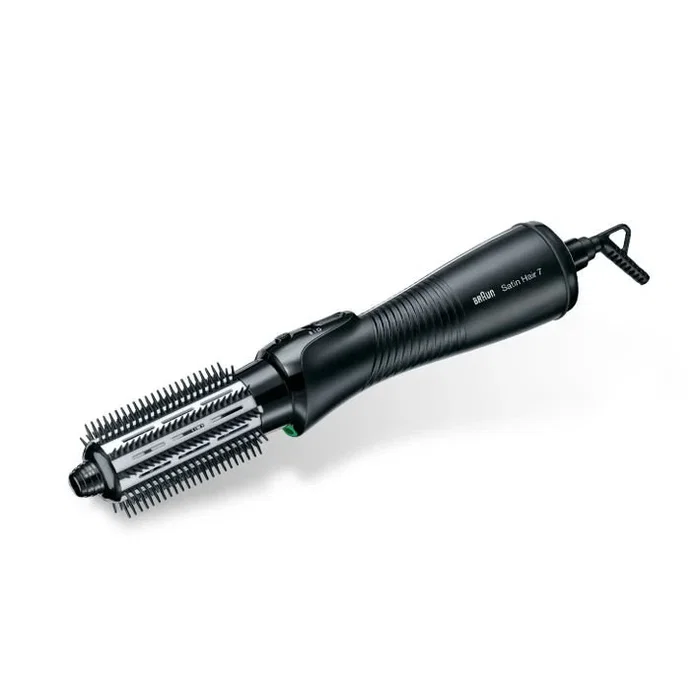 Braun Satin Hair 7 AS720 Cepillo de Aire Caliente para Pelo Seco o Mojado con 2 Niveles de Calor, 700 W, Cable 2 m, Color Negro y Plata