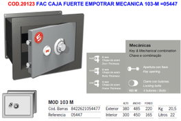 Caja fuerte de empotrar mecánica 103-M