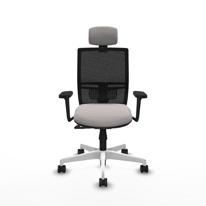 PIQUERAS Y CRESPO Silla de oficina Yunquera Blanco/Negro con mecanismo Sincro