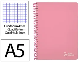 Liderpapel Cuaderno Espiral Witty A5 Tapa Dura Rosa 80 Hojas 90g Cuadro 4mm