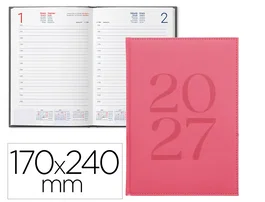 Liderpapel Agenda de oficina 2027 encuadernada rosa día página