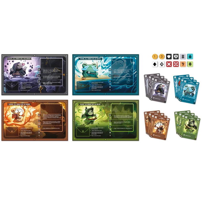 TeeTurtle Juego de Mesa Dominio de los Elementos Estrategia Fantasía Construcción de Mazos Español TEECON01ES