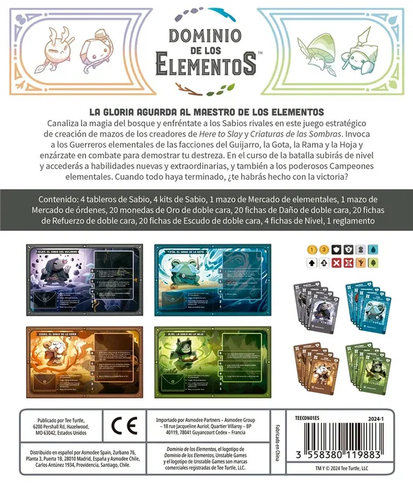 Asmodee Dominio de los Elementos Juego de Cartas Estrategia Asmodee Dominio de los Elementos Juego de Cartas Estrategia