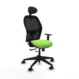 PIQUERAS Y CRESPO Silla de oficina Alocén traslack malla negra bali pistacho