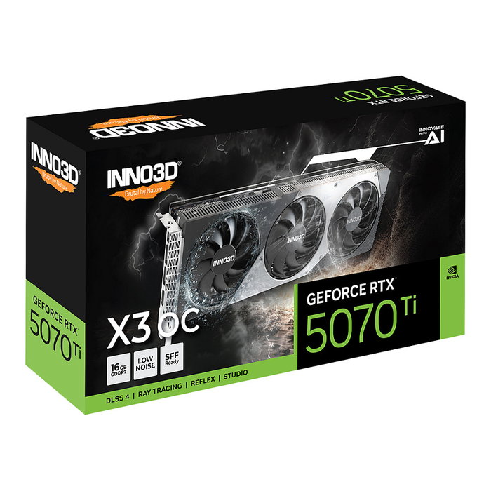 Inno3D GeForce RTX 5070 Ti X3 OC Tarjeta Gráfica GDDR7 16GB 256-bit 3 Ventiladores PCI Express 5.0 Gaming