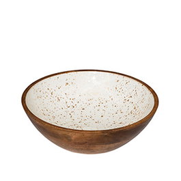 Stylepoint Bol Madera Blanco - Fuente o Cuenco de Exposición, Diámetro 25 cm x Alto 7.5 cm