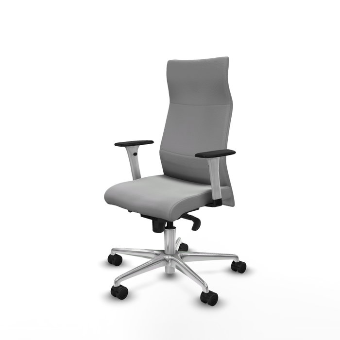 PIQUERAS Y CRESPO Sillón Albacete Gris Claro con Mecanismo Sincro y Base de Aluminio