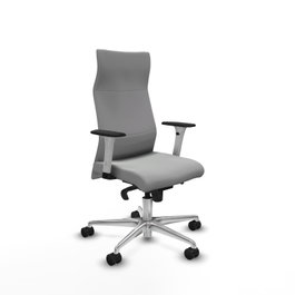 PIQUERAS Y CRESPO Sillón Albacete Gris Claro con Mecanismo Sincro y Base de Aluminio