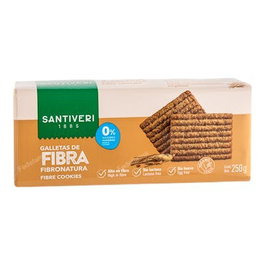 SANTIVERI Galletas Fibronatura 250Gr. Galletas con fibra. 0% azúcares.
