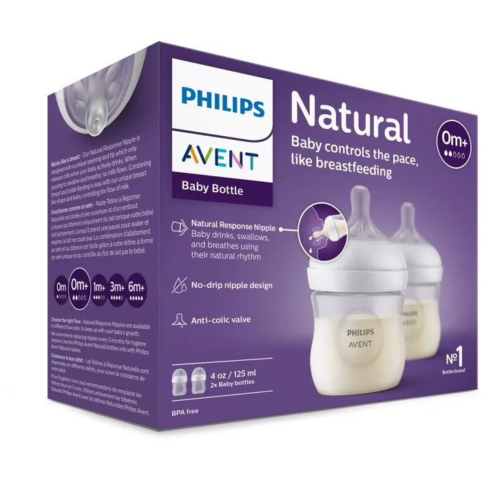 Philips Avent Conjunto de 2 Biberones Natural Response 125 ml SCY900/02