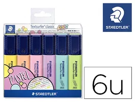 Staedtler Rotulador Textsurfer Classic 364 Pastel & Vintage Bolsa 6 Unidades Colores Surtidos Trazo 1-5mm
